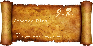 Janczer Rita névjegykártya