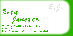 rita janczer business card